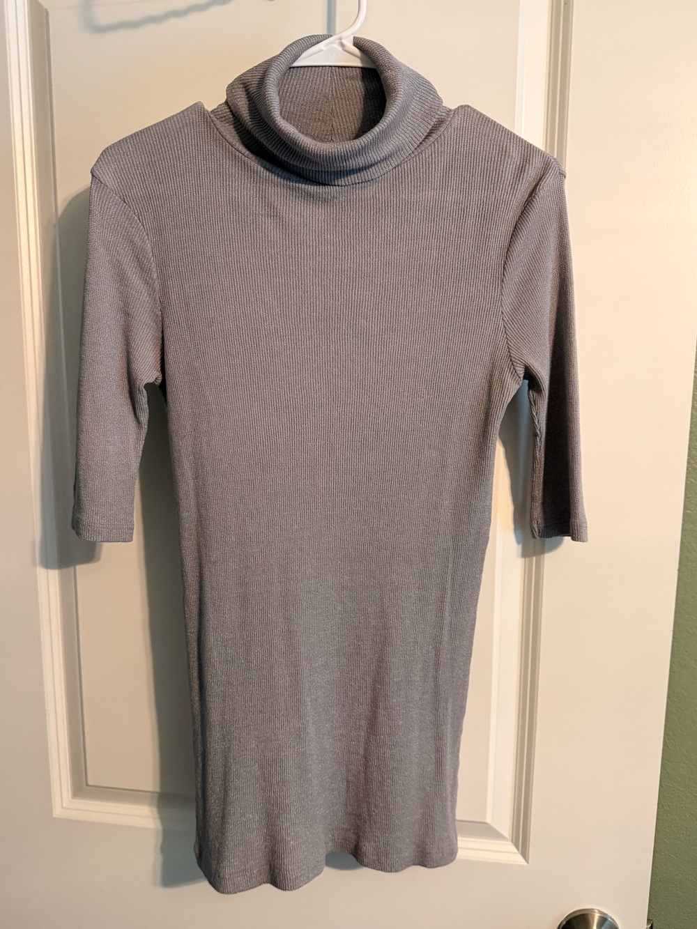 Anthropologie Michael Stars Light Gray Ribbed Turtleneck Tunic